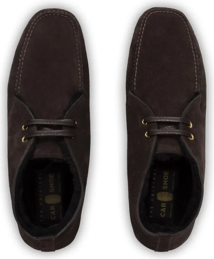 Fur-Lined Suede Driving Boots - Image 4
