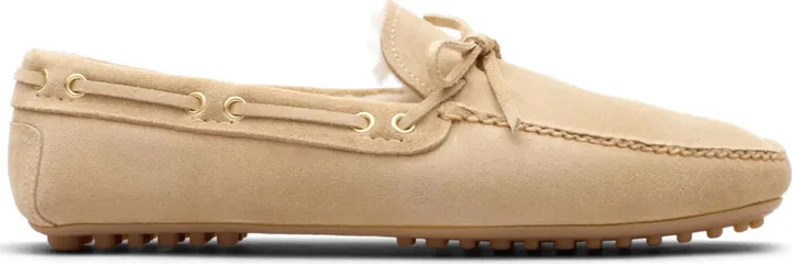 Fur-Lined Suede Driving Shoes