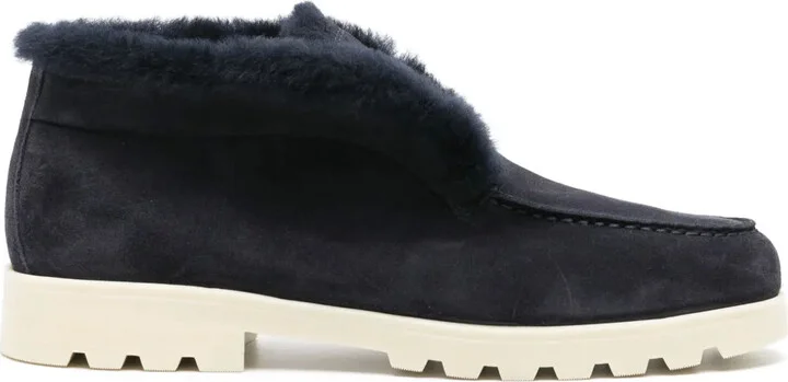 Fur-Trim Suede Desert Boots