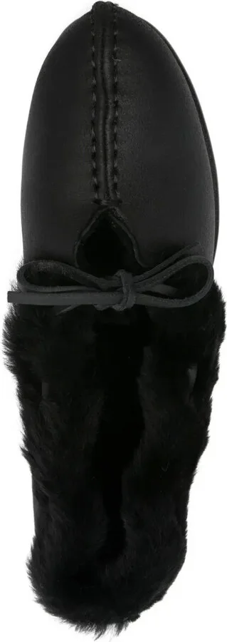 Fur-Trimmed Leather Loafers - Image 4