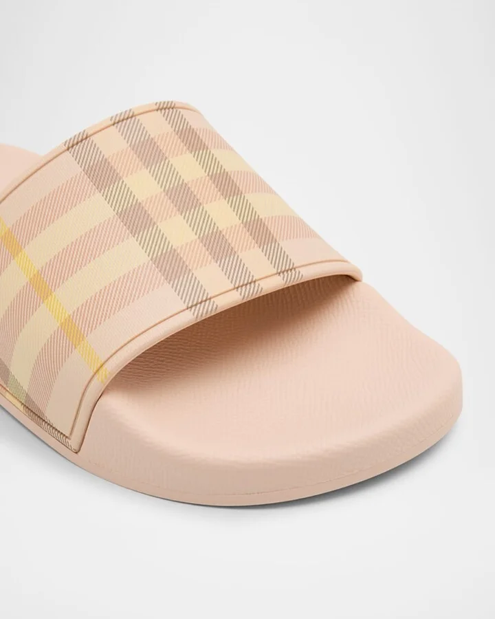 Furley Check Slide Sandals - Image 3