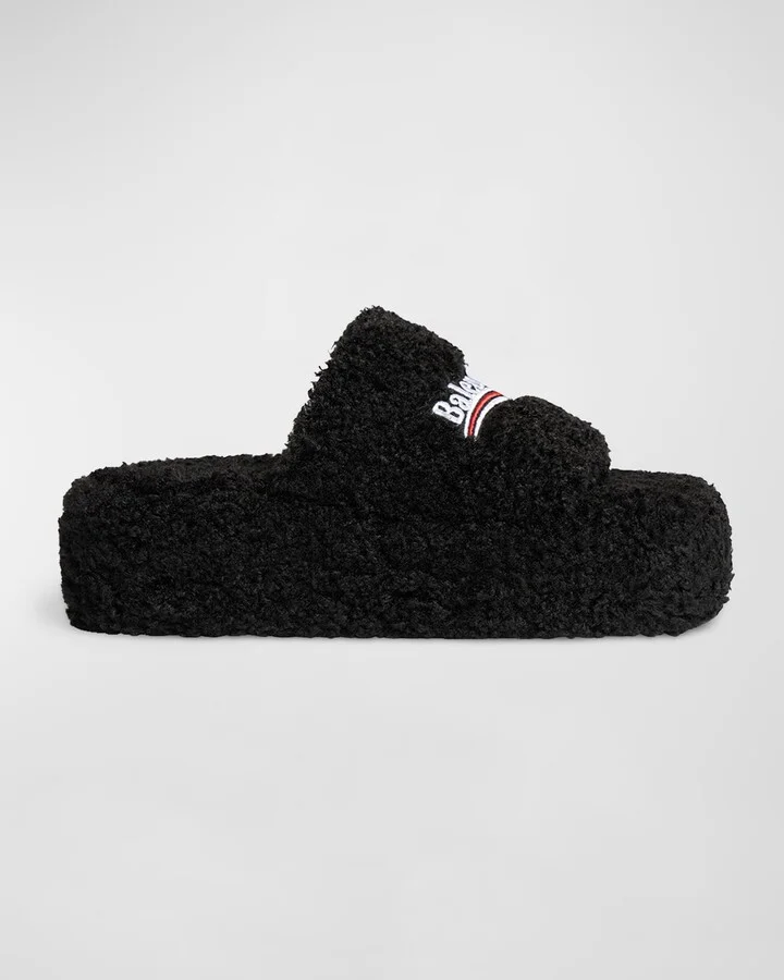 Furry Platform Sandals