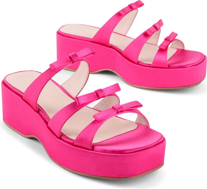 Fuse Platform Bow Sandal-Pink & Purple