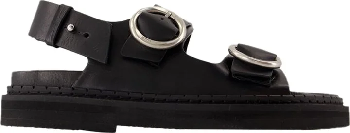 Fussbet Sandals - AMI Paris - Leather - Black
