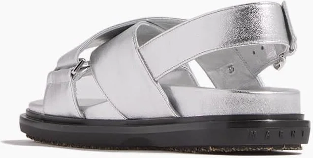 Fussbett Crisscross Sandal in Silver - Image 3