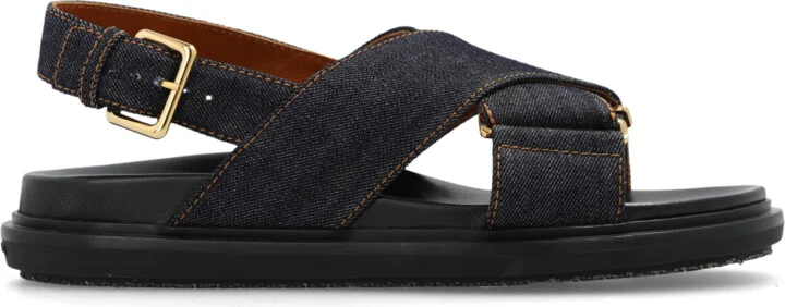 ‘Fussbett’ Denim Sandals, , Navy - Blue