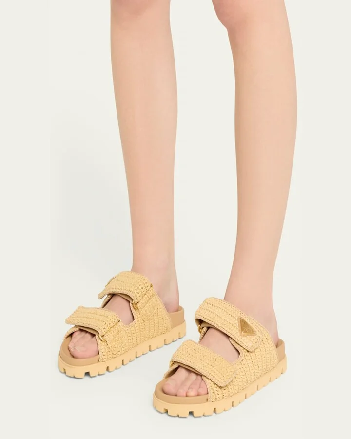 Fussbett Raffia Dual Buckle Slide Sandals - Image 5