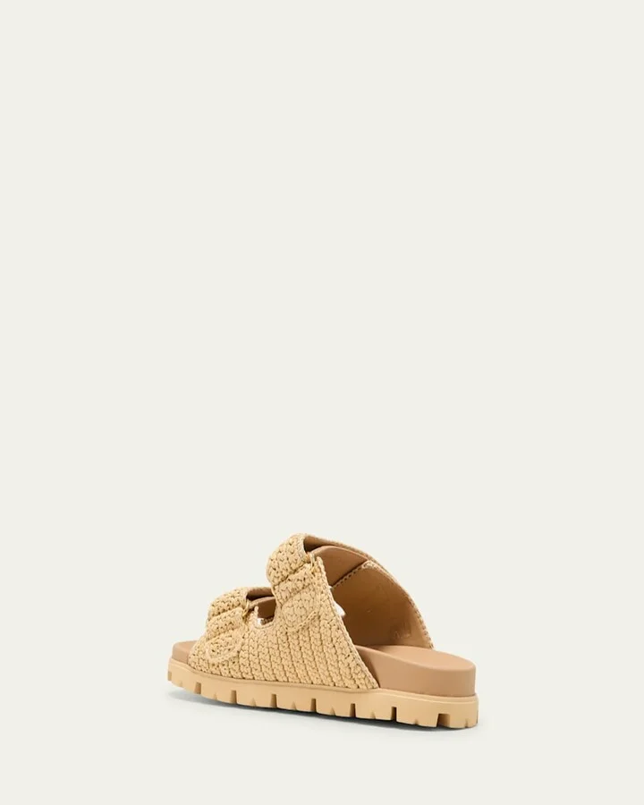 Fussbett Raffia Dual Buckle Slide Sandals - Image 8