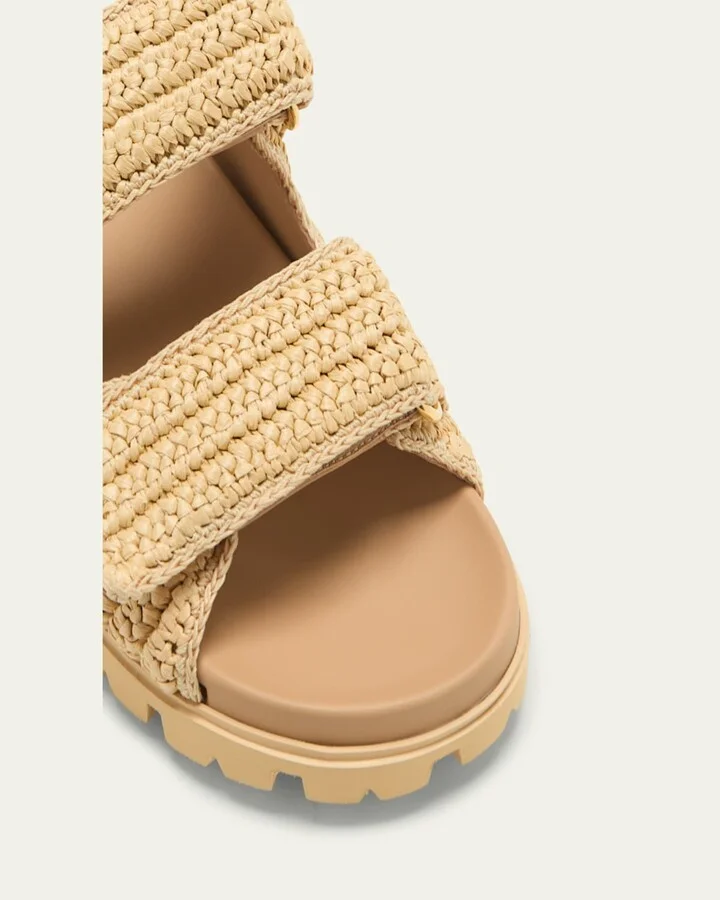Fussbett Raffia Dual Buckle Slide Sandals - Image 9
