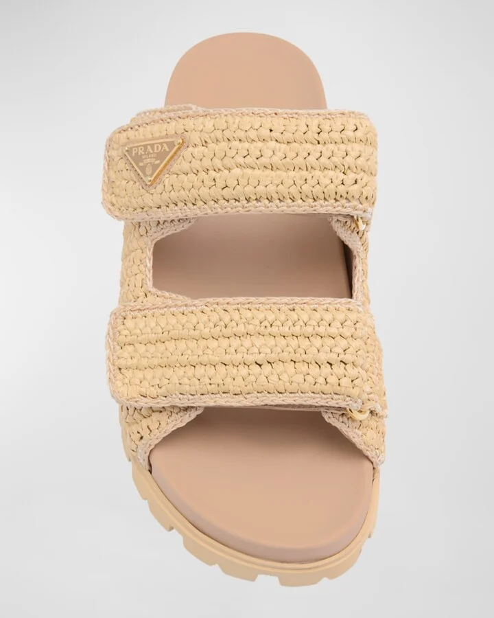 Fussbett Raffia Dual Buckle Slide Sandals - Image 4