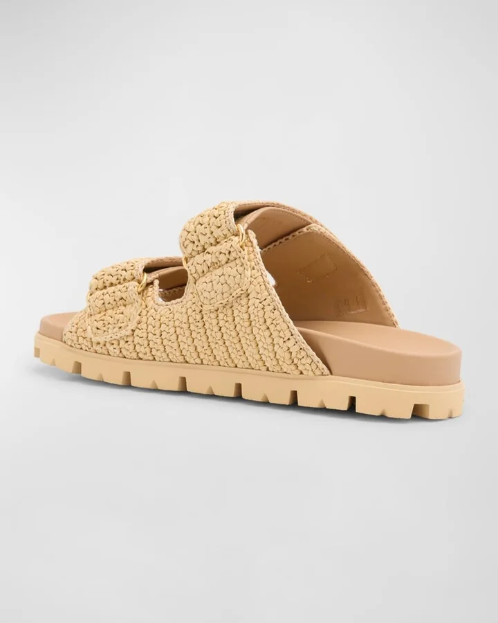 Fussbett Raffia Dual Buckle Slide Sandals - Image 8
