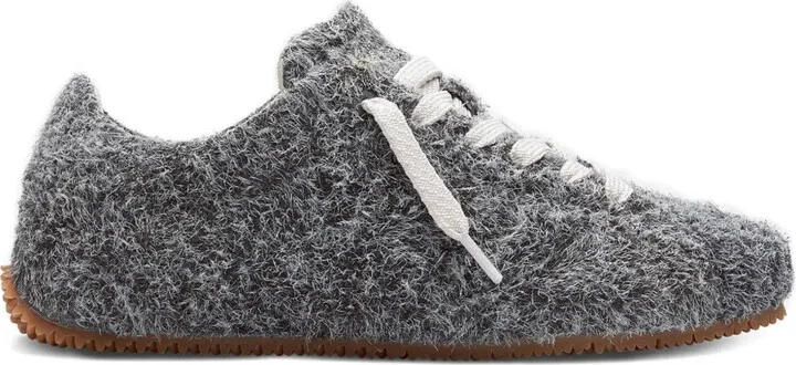 Fuzzy Lace-Up Sneakers