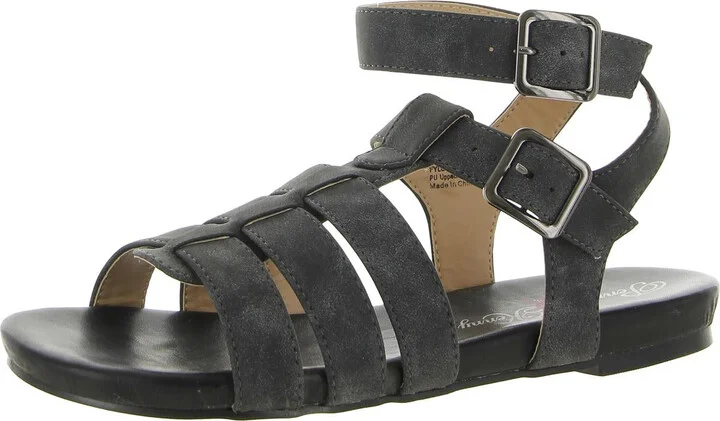 Fylo Womens Faux Leather Strappy Gladiator Sandals