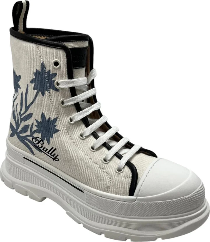 Fyon 6302341 Women's Bone Cotton Chunky Soled Lace-Up Sneakers