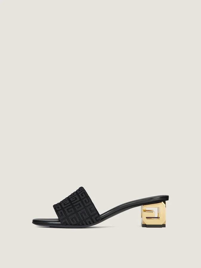 G Cube heeled mules in 4G canvas - Image 3