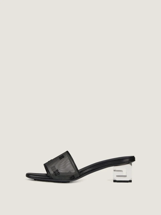 G Cube heeled mules in 4G transparent mesh - Image 3