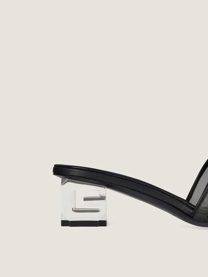 G Cube heeled mules in 4G transparent mesh - Image 4