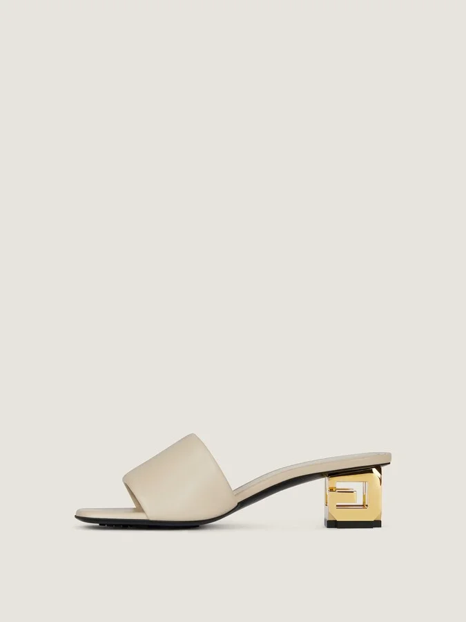 G Cube heeled mules in leather - Image 3