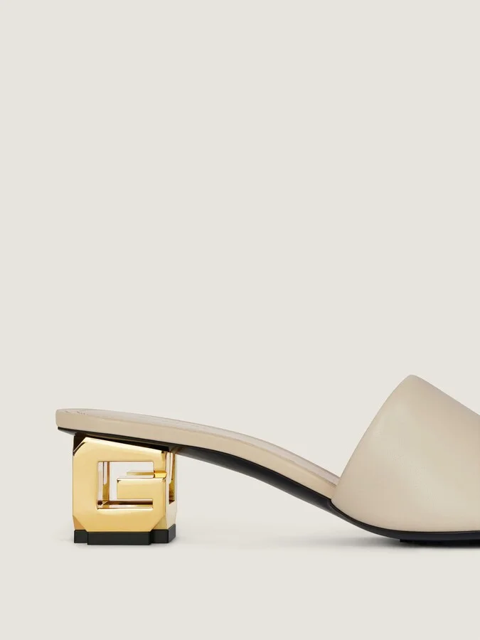 G Cube heeled mules in leather - Image 4