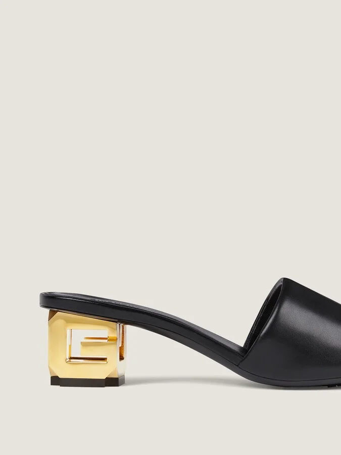 G Cube heeled mules in leather - Image 4