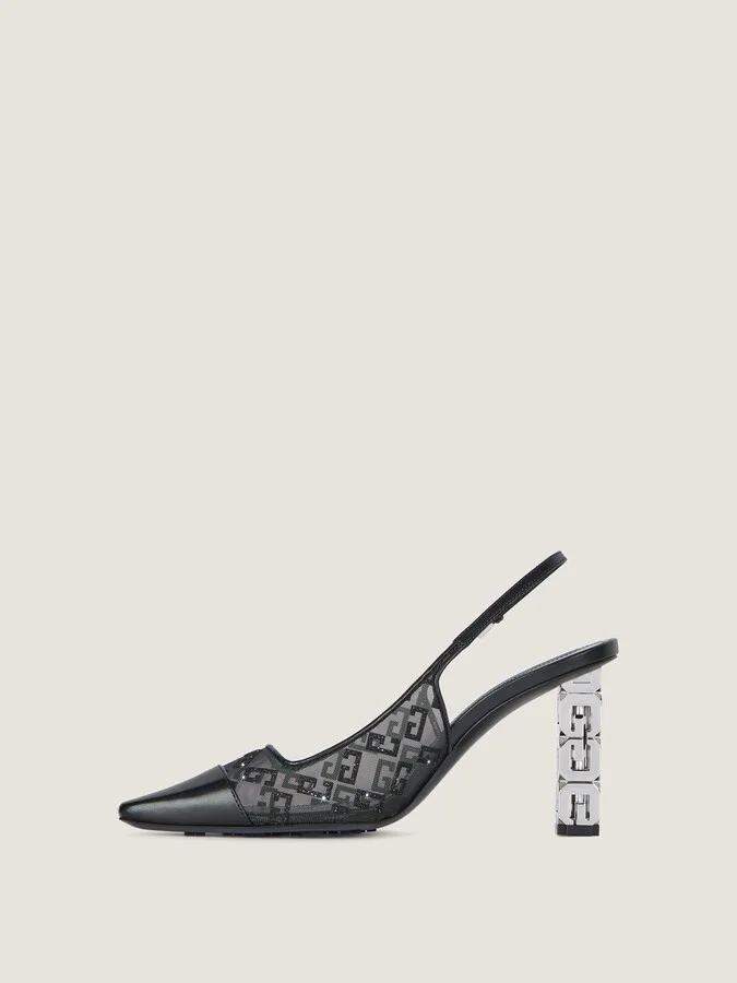 G Cube slingbacks in monogram 72 mesh with lurex - Image 3
