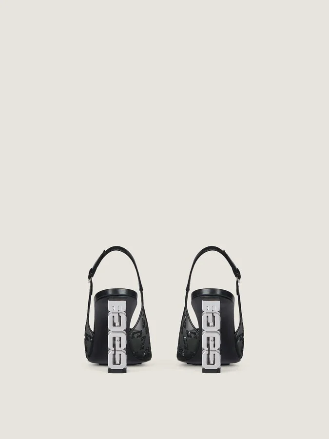 G Cube slingbacks in monogram 72 mesh with lurex - Image 5