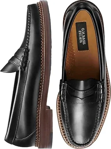G.H.BASS Men's Larson Weejuns® Moc Toe Loafers Black