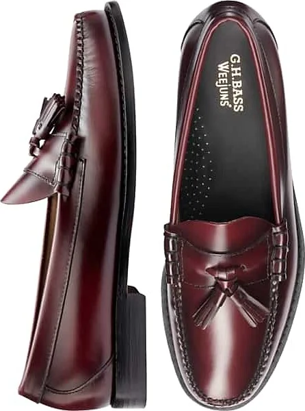 G.H.BASS Men's Lennox Tassel Weejuns® Moc Toe Loafers Burgundy