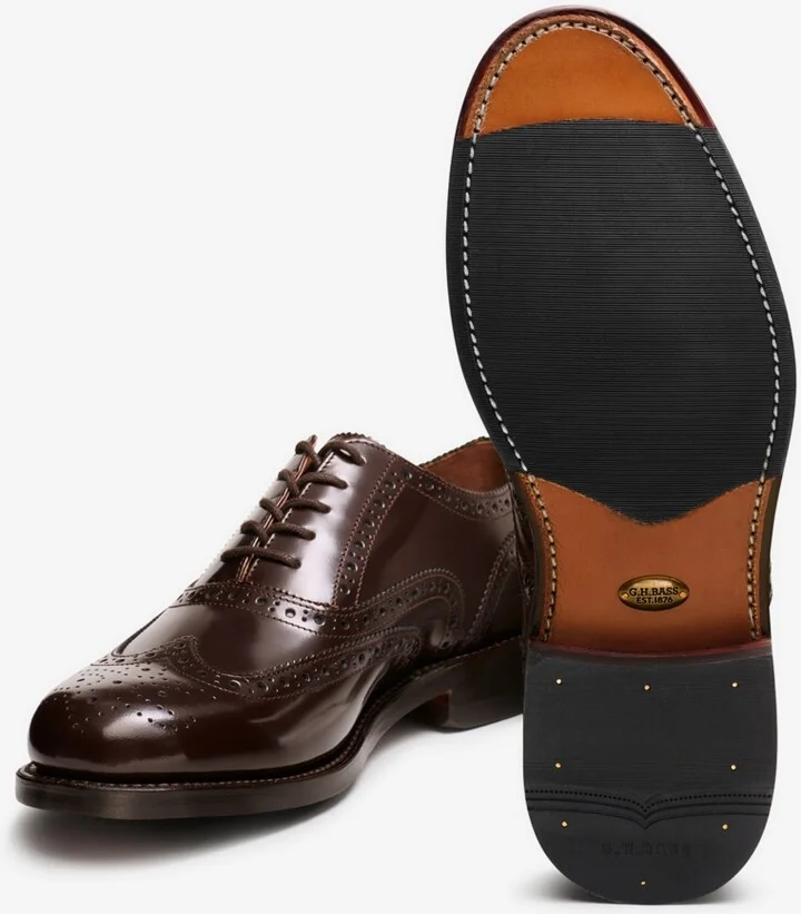 G.h.bass Men's Monogram Double Brogue Wingtip Derby Dress Shoes - Image 5