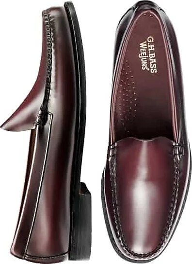 G.H.BASS Men's Venetian Weejuns® Moc Toe Loafers Purple Wine