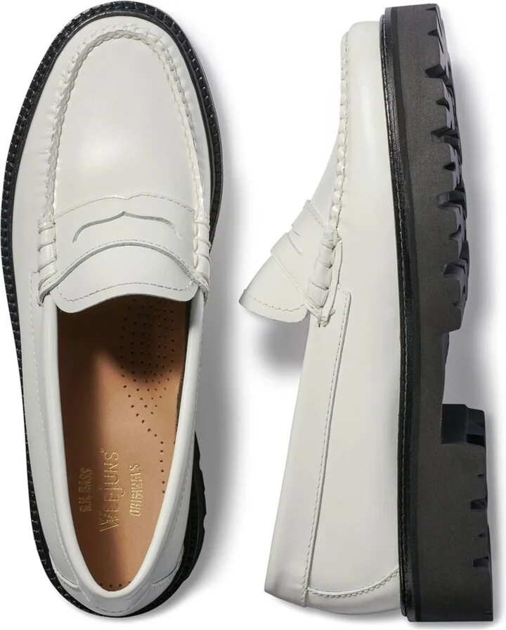 G.h.bass Womens Whitney Super Lug Weejuns Loafer - Black / white - Image 6