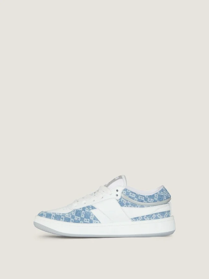 G Move sneakers in mixed leathers and monogram 72 denim - Image 3
