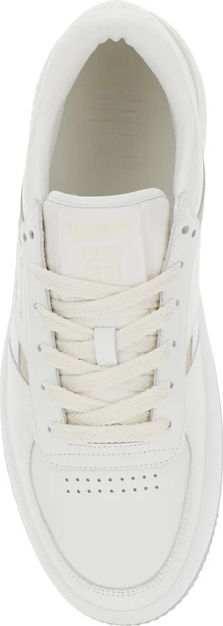 'g Move' White Low Top Sneakers With Logo Detail On The Side In Leather Man - Image 4