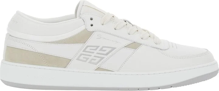 'g Move' White Low Top Sneakers With Logo Detail On The Side In Leather Man