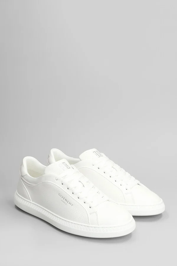 G Set Low Sneakers In White Leather - Image 2