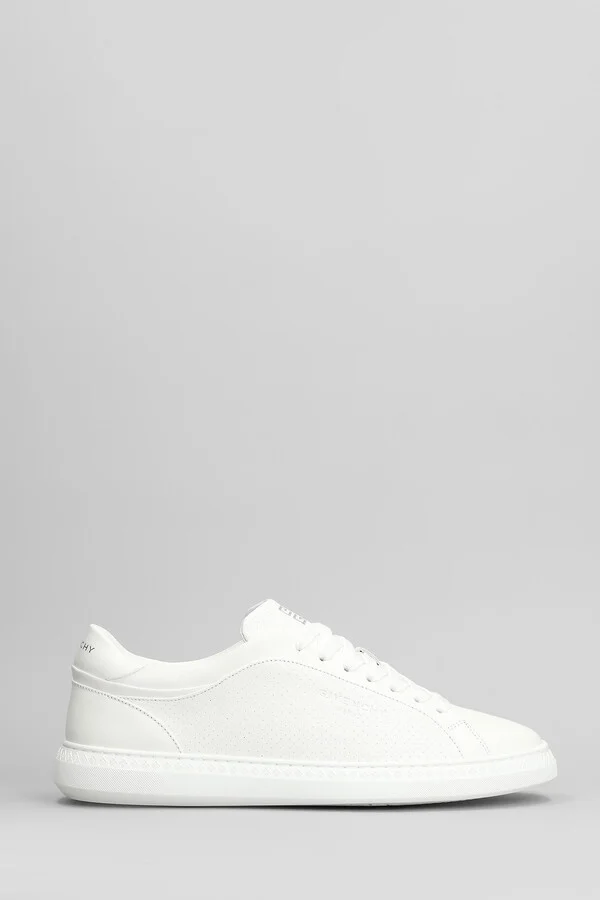 G Set Low Sneakers In White Leather