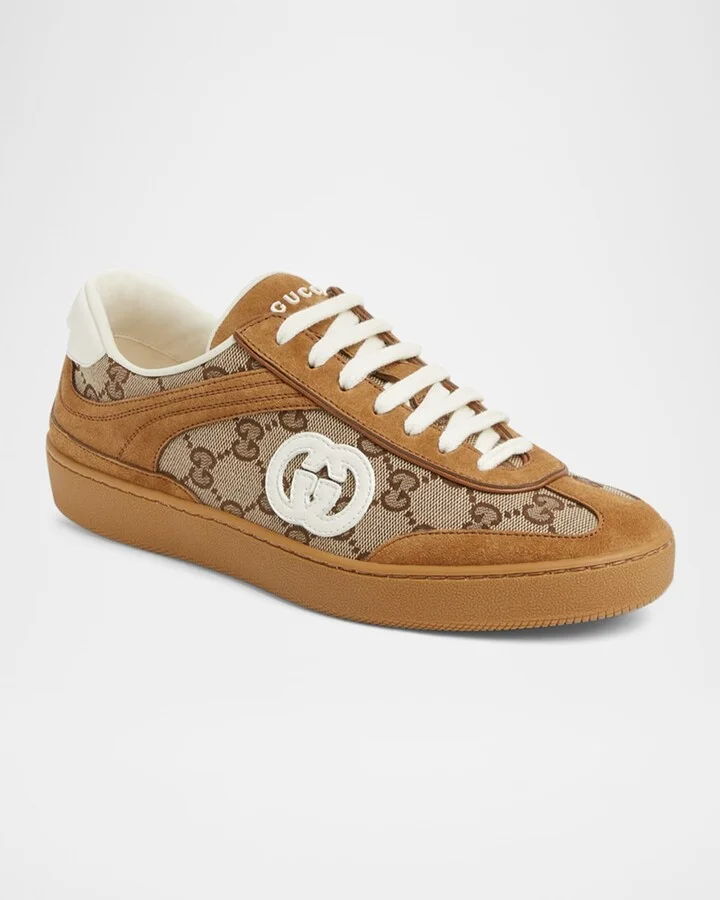 G75 Suede and Leather GG Sneakers - Image 2