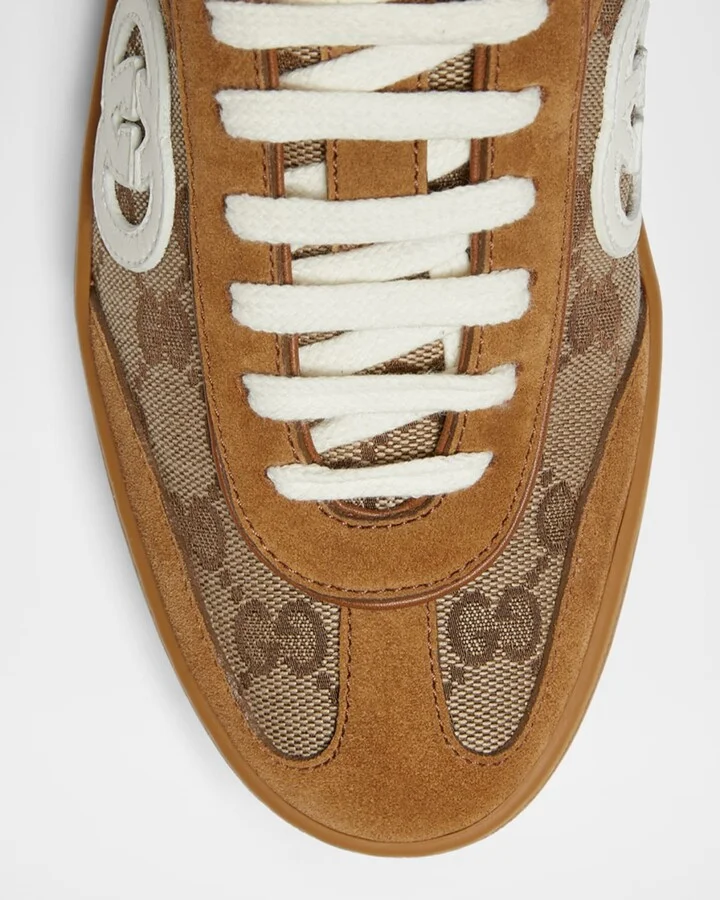 G75 Suede and Leather GG Sneakers - Image 4