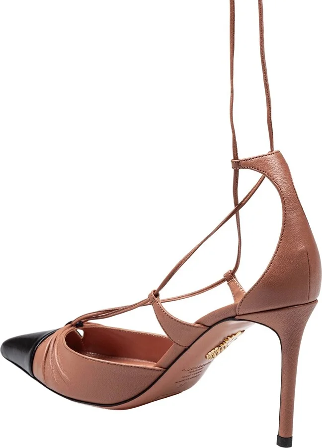 Gabi Pump 85 Nappa Leather Decollete' Color Pink/black - Image 4