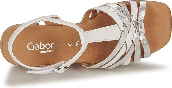 Gabor Gabor 22.723 Women's Sandals White/Silver : EU 41 (US Women's 10) B - Medium - Image 2