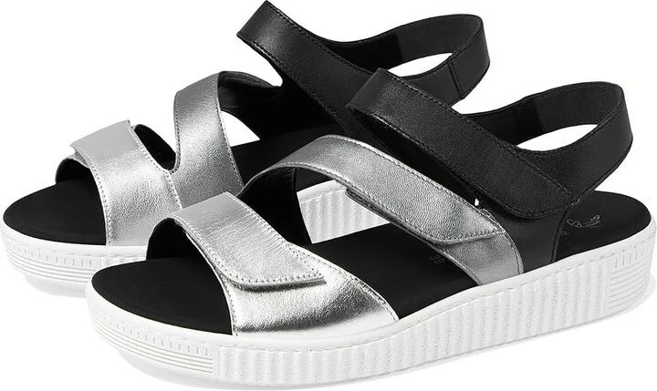 Gabor Gabor 43.600 Women's Shoes Argento/Stone/Schwarz : EU 37 (US Women's 6.5-7) M, Leather/Suede