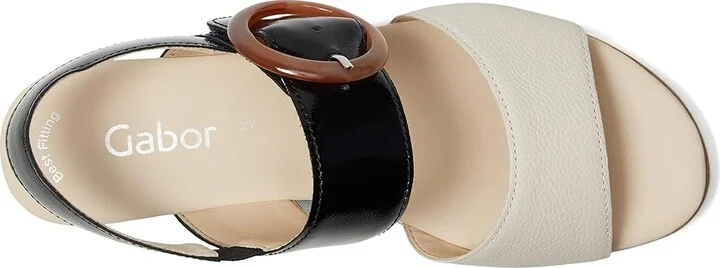 Gabor Gabor 64.645 Women's Shoes Creme/Schwarz : UK 7.5 (US Women's 10) B - Medium, Leather - Image 2