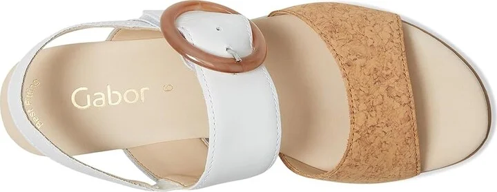 Gabor Gabor 64.645 Women's Shoes Natural/Gold : UK 3.5 (US Women's 6) B - Medium, Leather - Image 2
