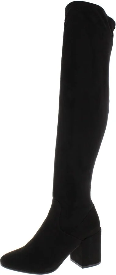 Gabrie Womens Faux Leather Round Toe Over-The-Knee Boots