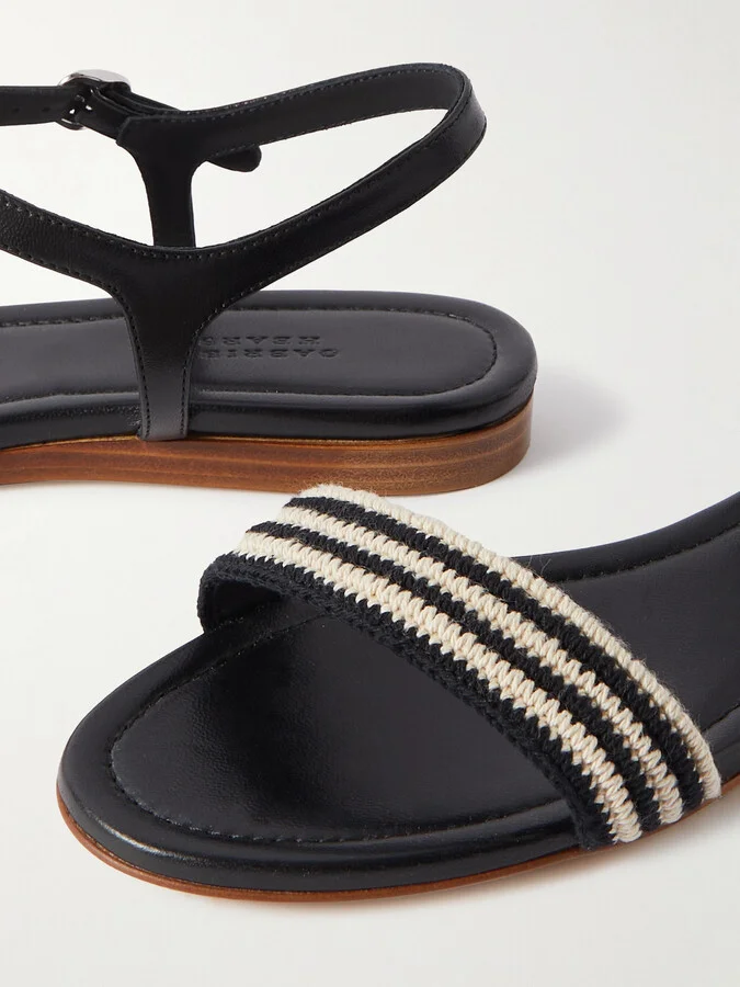 Gabriela Hearst - Alexi Crocheted And Leather Sandals - Black - Image 4