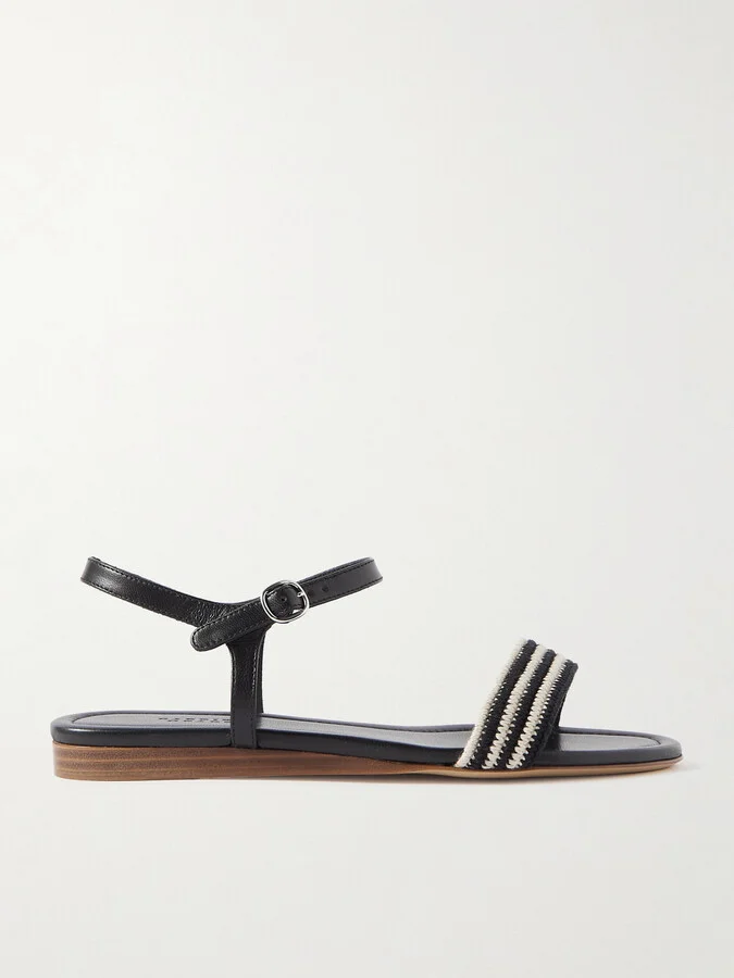 Gabriela Hearst - Alexi Crocheted And Leather Sandals - Black