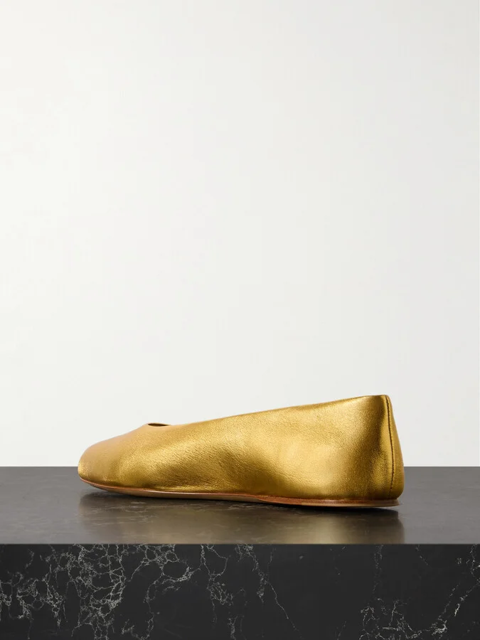 Gabriela Hearst - Andre Metallic Leather Ballet Flats - Gold - Image 3