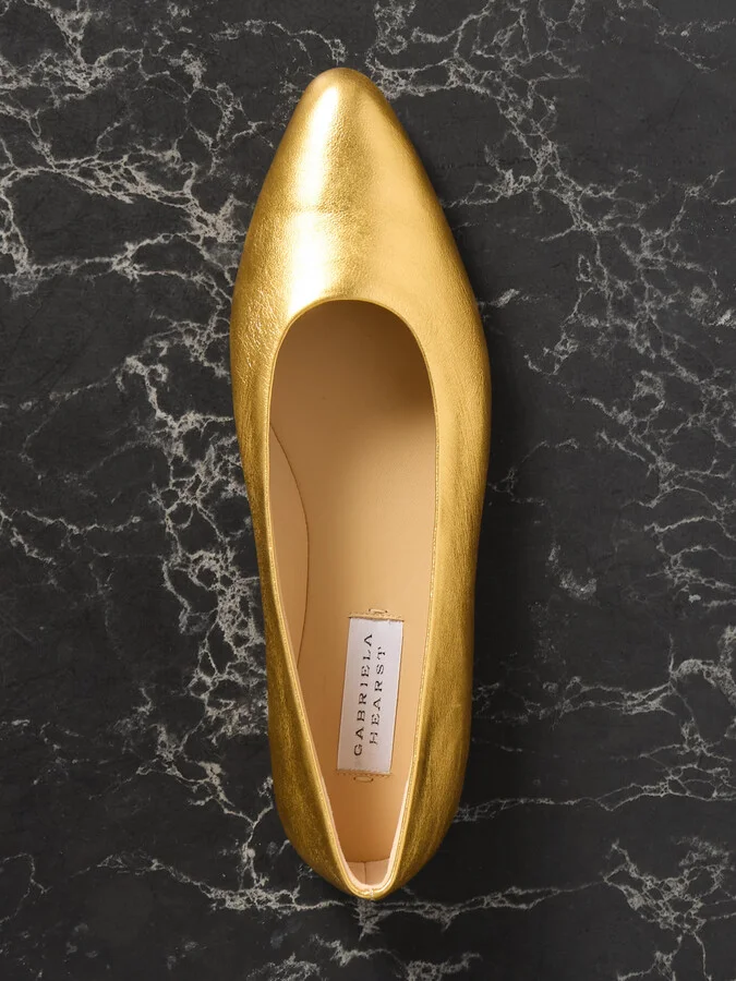 Gabriela Hearst - Andre Metallic Leather Ballet Flats - Gold - Image 5