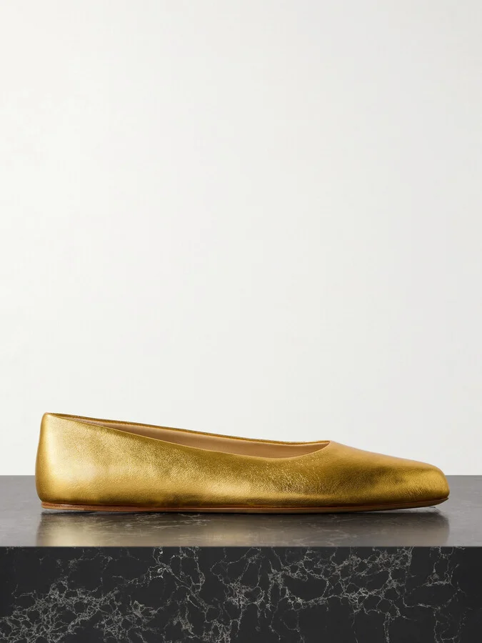 Gabriela Hearst - Andre Metallic Leather Ballet Flats - Gold