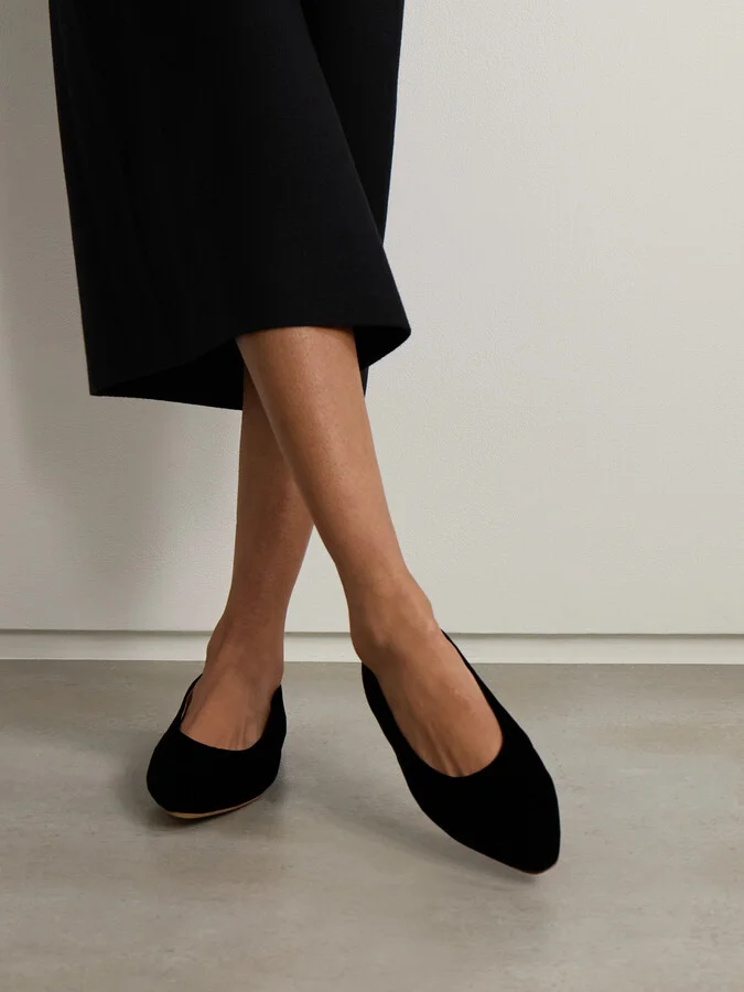 Gabriela Hearst - Andre Velvet Ballet Flats - Black - Image 2